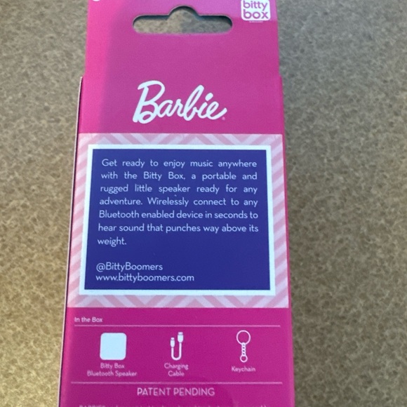 Barbie Bluetooth Speaker With Keychain Bitty Box Mini Speaker Pink NIB Tiny Gift - Picture 2 of 6